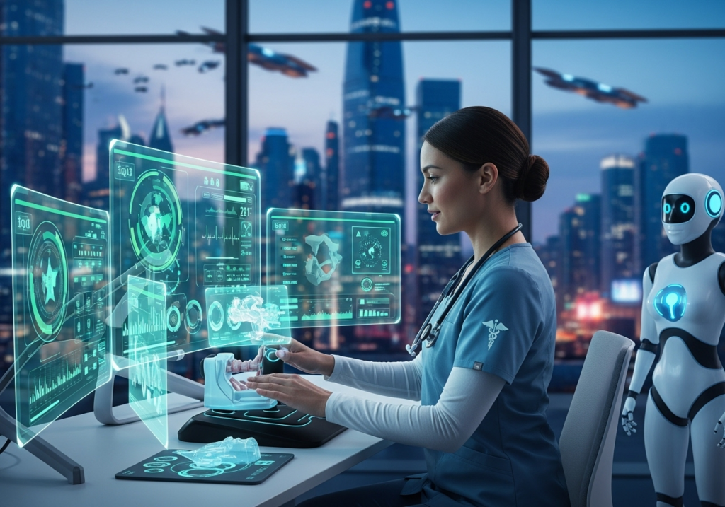 Nowoczesna pielęgniarka korzystająca z AI w opiece zdrowotnej – wizja doktoratu z telepielęgniarstwa