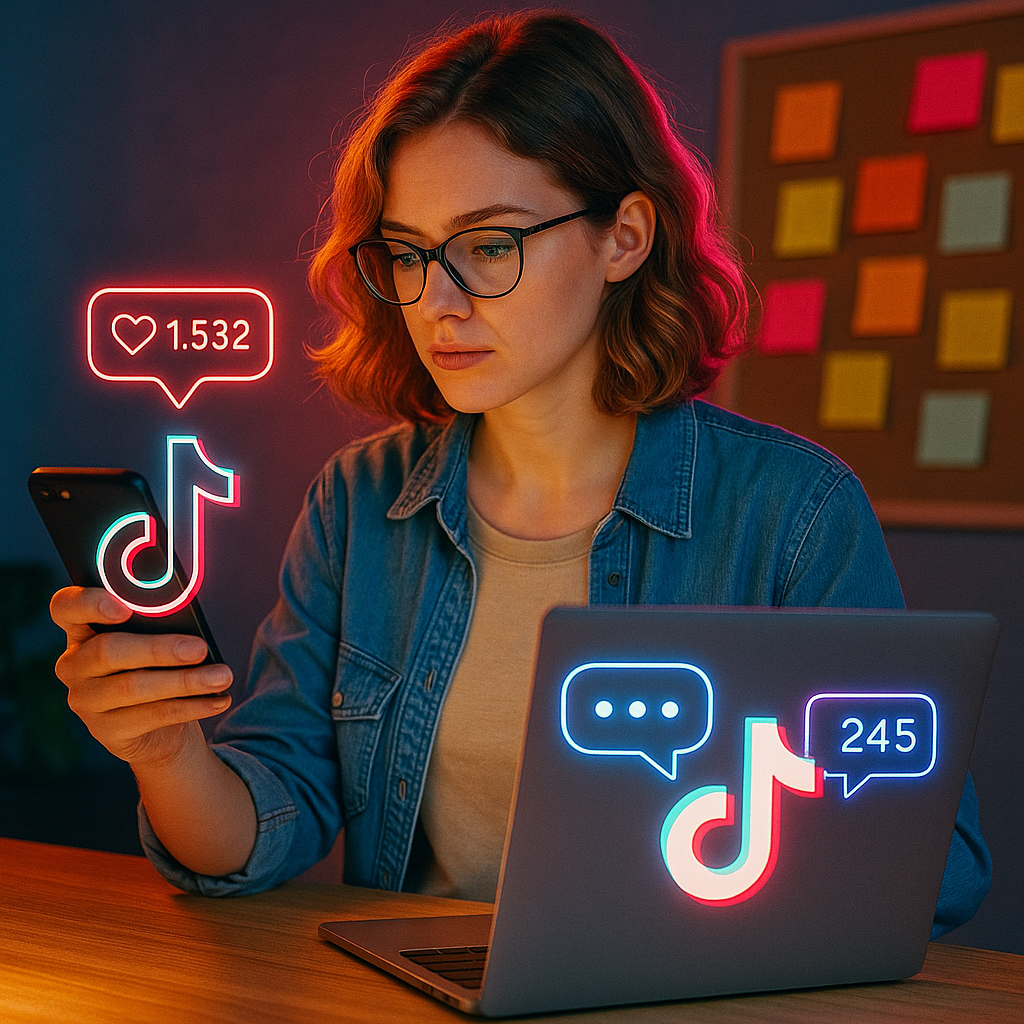 fotografia blogowa nowoczesna kolorowa bez napisow dla: Czego mogą nauczyć nas badania etnograficzne na TikToku? Przewodnik po etnografii cyfrowej krok po kroku>> taka przyciagajaca uwaga z wieloma szczegolami 4:3 format